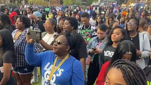 Memphis tiger fans celebrate first Basketball Block Party