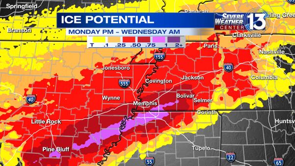 WATCH: Memphis weather: Second ice storm hits Mid-South Tuesday night