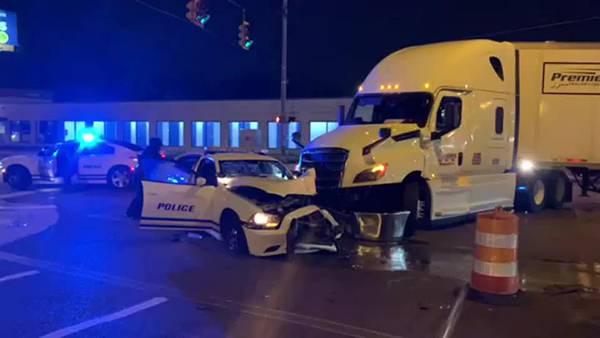 Semi-truck crashes into MPD cruiser Saturday night, police say