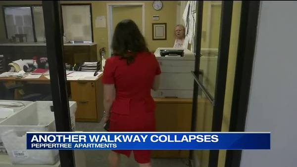 WATCH: Management refuses to answer questions after a second collapse at Peppertreee Apartments