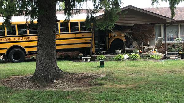 School bus crashes into a house in Ohio; no students injured, driver taken to the hospital