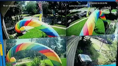 Bartlett homeowner says teen slashed his rainbow inflatable during Pride Month