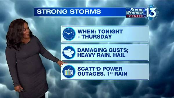 Thunderstorms rumble through the Mid-South Wednesday night