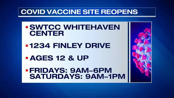 WATCH: Whitehaven COVID-19 drive-thru vaccine location will reopen Friday