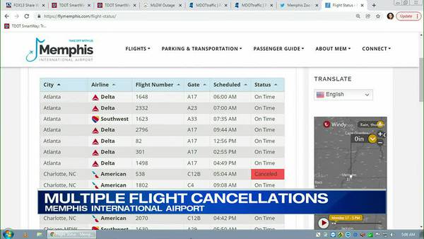 WATCH: Winter weather causes flight delays, cancellations in Memphis