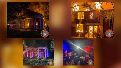 PHOTOS: Firefighters find Mississippi church engulfed in flames late Saturday night, officials say