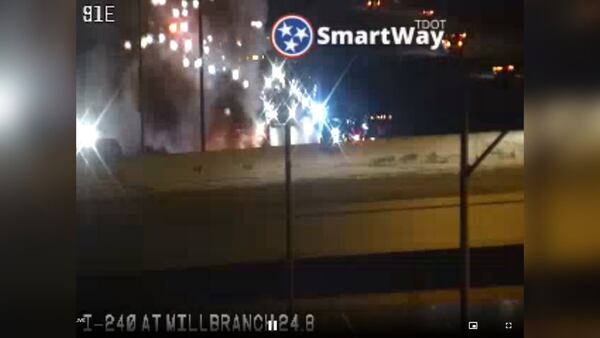 WATCH: Car fire on Memphis interstate