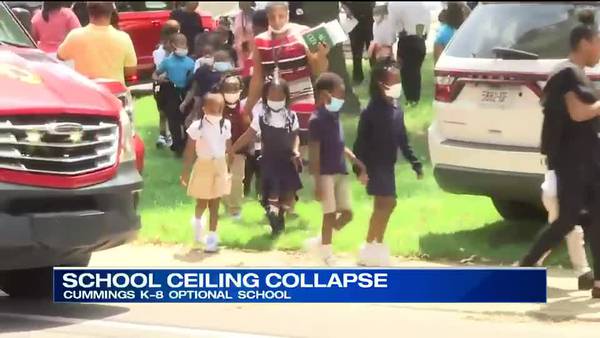 WATCH: Cummings School students temporarily displaced after ceiling collapses