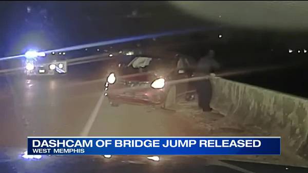 West Memphis Police release dash cam video after man dies following leap from bridge during pursuit