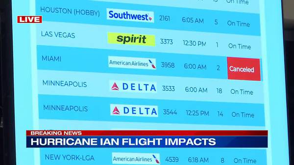 Multiple flights out of Memphis airport canceled as Hurricane Ian bears down