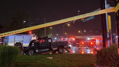 PHOTOS: Crash sends four MFD firefighters to the hospital