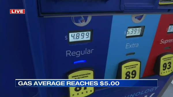 National average for a gallon of gas hits $5