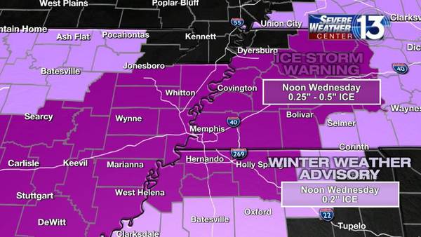WATCH: Memphis weather: Second ice storm hits Mid-South Tuesday afternoon