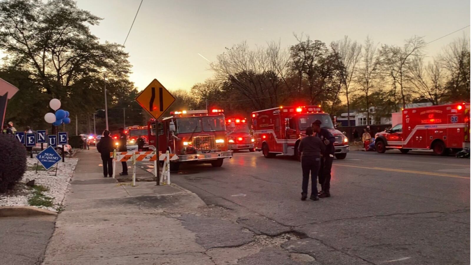 Crews from the Memphis Fire Department responded to a gas leak at The Venue apartments on Central Avenue on Tuesday, Nov. 22, 2022.