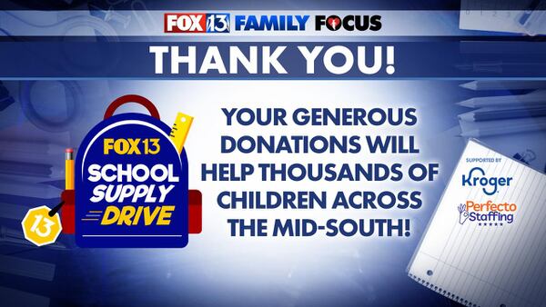 You did it, Mid-South! You helped the FOX13 School Supply Drive reach our goal! 