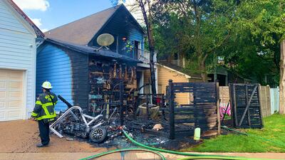 PHOTOS: Harbor Town home catches fire during July 4th cookout