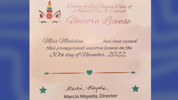 California officials grant girl’s request to keep unicorn in backyard