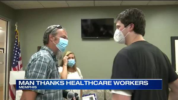 WATCH: Man given 3% chance of survival returns to thank healthcare workers who saved him
