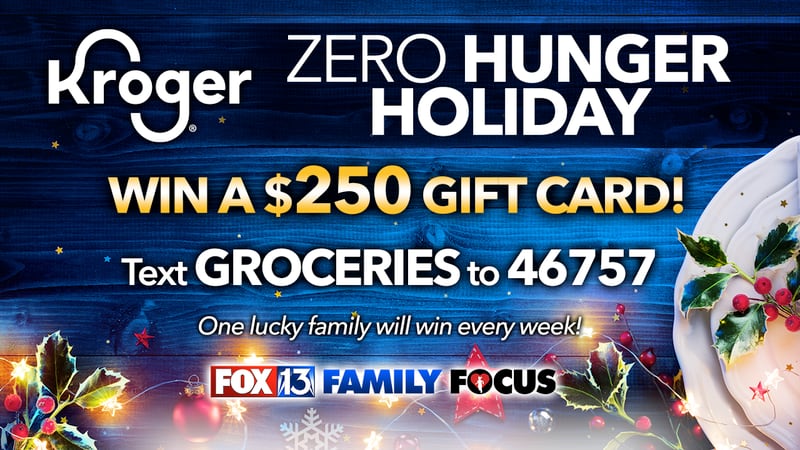 Kroger | Zero Hunger Holiday | Wins a $250 Gift card | Text Groceries to 46757 | One Lucky Family Will Win Every Week